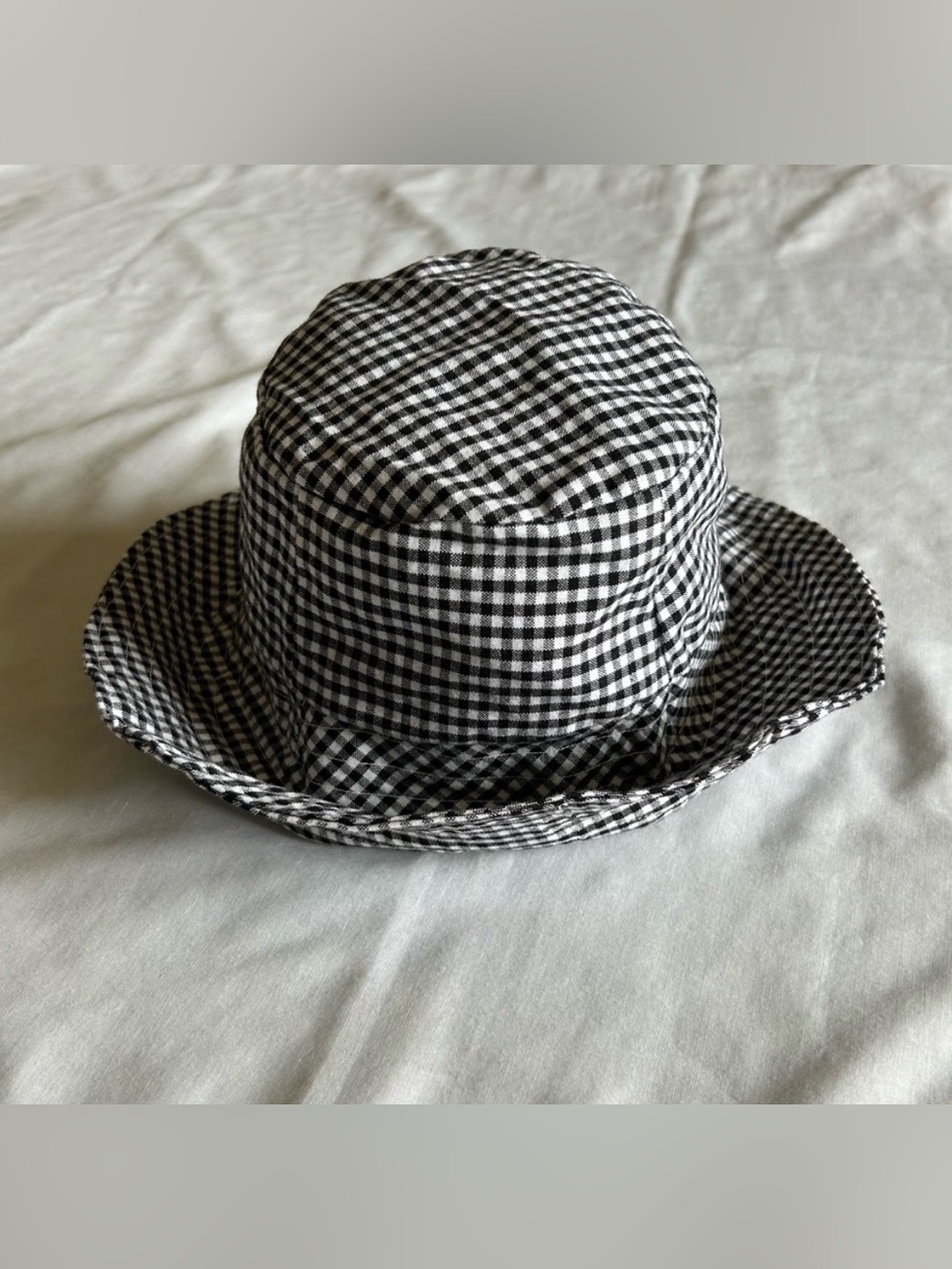 Handmade Black & White Checked Baby or Child’s Bucket Hat New Without Tags